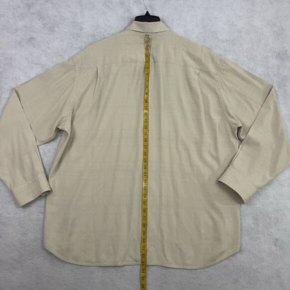 Tommy Bahama Shirt Mens XXL Beige 100% Silk Long Sleeve Button Up - Picture 6 of 15
